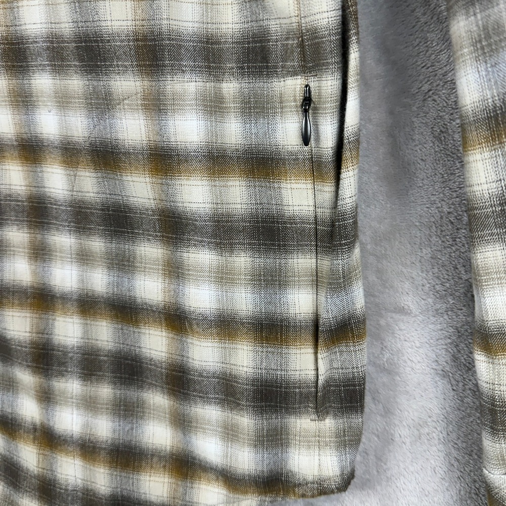 Prana Mens XL Brown White Plaid Snap Front Long Sleeve Shirt‎ M23181373 Gorpcore - Picture 6 of 12